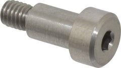 Made in USA - 1/4" Shoulder Diam x 3/8" Shoulder Length, #10-32 UNF, Hex Socket Precision Shoulder Screw - 416 Stainless Steel, Uncoated, 3/16" Head Height x 3/8" Head Diam - Benchmark Tooling