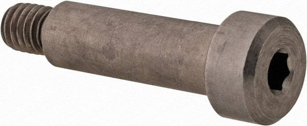 Made in USA - 1/4" Shoulder Diam x 3/4" Shoulder Length, #10-32 UNF, Hex Socket Precision Shoulder Screw - 416 Stainless Steel, Uncoated, 3/16" Head Height x 3/8" Head Diam - Benchmark Tooling