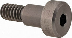 Made in USA - 5/16" Shoulder Diam x 3/8" Shoulder Length, 1/4-20 UNC, Hex Socket Precision Shoulder Screw - 416 Stainless Steel, Uncoated, 7/32" Head Height x 1/2" Head Diam - Benchmark Tooling