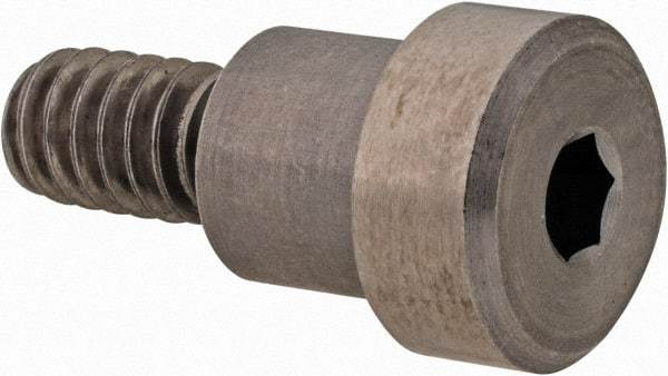 Made in USA - 3/8" Shoulder Diam x 5/16" Shoulder Length, 1/4-20 UNC, Hex Socket Precision Shoulder Screw - 416 Stainless Steel, Uncoated, 7/32" Head Height x 1/2" Head Diam - Benchmark Tooling