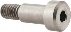 Made in USA - 3/8" Shoulder Diam x 5/8" Shoulder Length, 5/16-18 UNC, Hex Socket Precision Shoulder Screw - 416 Stainless Steel, Uncoated, 1/4" Head Height x 9/16" Head Diam - Benchmark Tooling