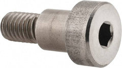 Made in USA - 1/2" Shoulder Diam x 1/2" Shoulder Length, 3/8-16 UNC, Hex Socket Precision Shoulder Screw - 416 Stainless Steel, Uncoated, 5/16" Head Height x 3/4" Head Diam - Benchmark Tooling