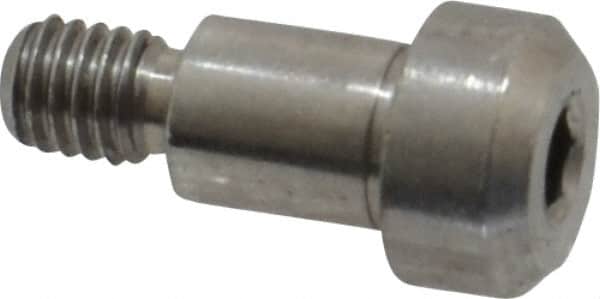 Made in USA - 4mm Shoulder Diam x 5mm Shoulder Length, M3x0.5 Metric Coarse, Hex Socket Shoulder Screw - 303, 18-8 Stainless Steel, Uncoated, 3mm Head Height x 6mm Head Diam - Benchmark Tooling