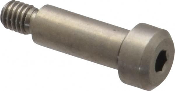 Made in USA - 4mm Shoulder Diam x 10mm Shoulder Length, M3x0.5 Metric Coarse, Hex Socket Shoulder Screw - 303, 18-8 Stainless Steel, Uncoated, 3mm Head Height x 6mm Head Diam - Benchmark Tooling