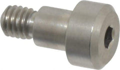 Made in USA - 5mm Shoulder Diam x 5mm Shoulder Length, M4x0.7 Metric Coarse, Hex Socket Shoulder Screw - 303, 18-8 Stainless Steel, Uncoated, 4mm Head Height x 8mm Head Diam - Benchmark Tooling
