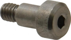 Made in USA - 5mm Shoulder Diam x 6mm Shoulder Length, M4x0.7 Metric Coarse, Hex Socket Shoulder Screw - 303, 18-8 Stainless Steel, Uncoated, 4mm Head Height x 8mm Head Diam - Benchmark Tooling