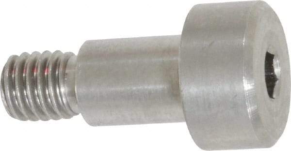 Made in USA - 6mm Shoulder Diam x 8mm Shoulder Length, M5x0.8 Metric Coarse, Hex Socket Shoulder Screw - 303, 18-8 Stainless Steel, Uncoated, 5mm Head Height x 10mm Head Diam - Benchmark Tooling