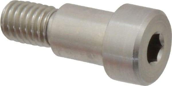 Made in USA - 10mm Shoulder Diam x 12mm Shoulder Length, M8x1.25 Metric Coarse, Hex Socket Shoulder Screw - 303, 18-8 Stainless Steel, Uncoated, 7mm Head Height x 14mm Head Diam - Benchmark Tooling