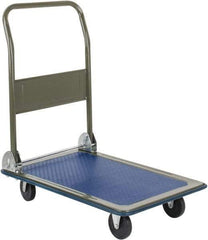 Value Collection - 300 Lb Capacity Steel Platform Truck - Steel Deck, 19" OAW, Rubber Casters - Benchmark Tooling