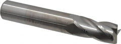 M.A. Ford - 1/2", 1" LOC, 1/2" Shank Diam, 3" OAL, 4 Flute, Solid Carbide Square End Mill - Single End, Uncoated, Spiral Flute, 30° Helix, Centercutting, Right Hand Cut, Right Hand Flute, Series 111 - Benchmark Tooling