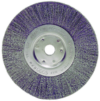 7" - Diameter Medium Face Bench Grinder Wheel; .014" Crimped Steel Wire Fill; 5/8" Arbor Hole; Retail Pack - Benchmark Tooling