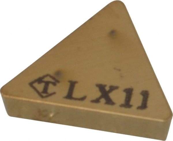 Tungaloy - TPGN322 Grade LX11 Ceramic Turning Insert - TiN Finish, 60° Triangle, 3/8" Inscr Circle, 1/8" Thick, 1/32" Corner Radius - Benchmark Tooling