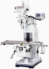 Vectrax - 10" Table Width x 54" Table Length, Variable Speed Pulley Control, 3 Phase Knee Milling Machine - R8 Spindle Taper, 5 hp - Benchmark Tooling