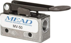 Mead - 0.11 CV Rate, 3 Way Pilot Air Valve - Fingertip Lever Actuator - Benchmark Tooling