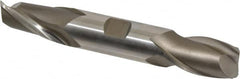 Interstate - 7/8", 1-9/16" LOC, 7/8" Shank Diam, 5-1/2" OAL, 2 Flute, High Speed Steel Square End Mill - Double End, Uncoated, Spiral Flute, 30° Helix, Centercutting, Right Hand Cut, Right Hand Flute - Benchmark Tooling