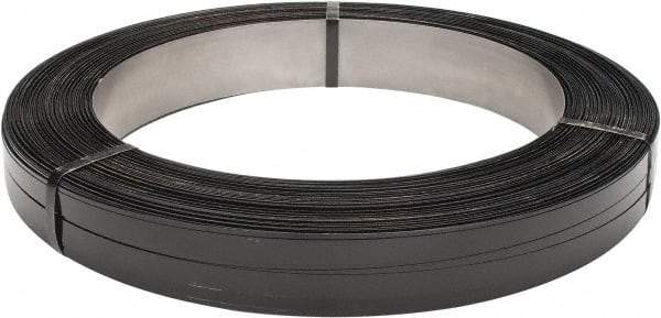 Made in USA - 1,649' Long x 3/4" Wide, Oscillated Coil Steel Strapping - 2,620 Lb Capacity, 0.025" Thick - Benchmark Tooling