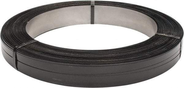 Made in USA - 1,334' Long x 3/4" Wide, Oscillated Coil Steel Strapping - 3,250 Lb Capacity, 0.031" Thick - Benchmark Tooling