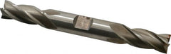 Interstate - 15/32", 1" LOC, 1/2" Shank Diam, 4-1/8" OAL, 4 Flute, High Speed Steel Square End Mill - Double End, Uncoated, Spiral Flute, 30° Helix, Right Hand Cut, Right Hand Flute - Benchmark Tooling