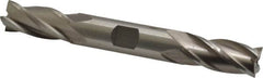 Interstate - 5/8", 1-3/8" LOC, 5/8" Shank Diam, 5" OAL, 4 Flute, High Speed Steel Square End Mill - Double End, Uncoated, Spiral Flute, 30° Helix, Right Hand Cut, Right Hand Flute - Benchmark Tooling