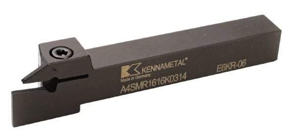 Kennametal - 0.6693" Max Depth of Cut, 4mm Min Groove Width, 125mm OAL, Left Hand Indexable Grooving Cutoff Toolholder - 20mm Shank Height x 20mm Shank Width, A4..04.. Insert Style, A4SM Toolholder Style, Series A4 - Benchmark Tooling