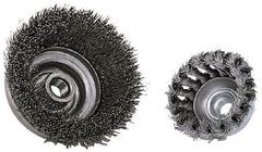 Anderson - 2-3/4" Diam, 5/8-11 Threaded Arbor, Steel Fill Cup Brush - 0.014 Wire Diam, 3/4" Trim Length, 14,000 Max RPM - Benchmark Tooling