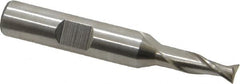 Interstate - 7/32", 1/2" LOC, 3/8" Shank Diam, 2-3/8" OAL, 2 Flute, High Speed Steel Square End Mill - Single End, Uncoated, Spiral Flute, 30° Helix, Centercutting, Right Hand Cut, Right Hand Flute - Benchmark Tooling