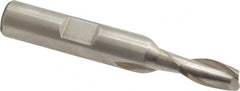 Interstate - 17/64", 9/16" LOC, 3/8" Shank Diam, 2-3/8" OAL, 2 Flute, High Speed Steel Square End Mill - Single End, Uncoated, Spiral Flute, 30° Helix, Centercutting, Right Hand Cut, Right Hand Flute - Benchmark Tooling