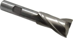 Interstate - 7/8", 1-1/2" LOC, 1/2" Shank Diam, 3-1/2" OAL, 2 Flute, High Speed Steel Square End Mill - Single End, Uncoated, Spiral Flute, 30° Helix, Centercutting, Right Hand Cut, Right Hand Flute - Benchmark Tooling