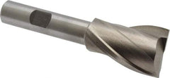 Interstate - 1", 1-1/2" LOC, 1/2" Shank Diam, 3-1/2" OAL, 2 Flute, High Speed Steel Square End Mill - Single End, Uncoated, Spiral Flute, 30° Helix, Centercutting, Right Hand Cut, Right Hand Flute - Benchmark Tooling