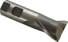 Interstate - 1-3/8", 1-5/8" LOC, 1" Shank Diam, 4-1/8" OAL, 2 Flute, High Speed Steel Square End Mill - Single End, Uncoated, Spiral Flute, 30° Helix, Centercutting, Right Hand Cut, Right Hand Flute - Benchmark Tooling