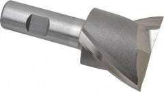 Interstate - 2", 1-5/8" LOC, 3/4" Shank Diam, 3-7/8" OAL, 2 Flute, High Speed Steel Square End Mill - Single End, Uncoated, Spiral Flute, 30° Helix, Centercutting, Right Hand Cut, Right Hand Flute - Benchmark Tooling