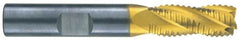 RobbJack - 1" Diam, Fine Pitch, 2-1/2" LOC, 4 Flute Solid Carbide Roughing Square End Mill - TiCN Finish, 5" OAL, 1" Shank Diam, Single End, Centercutting, 30° Helix - Benchmark Tooling