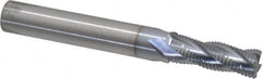 RobbJack - 9/32" Diam, Fine Pitch, 3/4" LOC, 4 Flute Solid Carbide Roughing Square End Mill - TiCN Finish, 2-1/2" OAL, 5/16" Shank Diam, Single End, Centercutting, 30° Helix - Benchmark Tooling