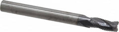 RobbJack - 1/4" Diam, Fine Pitch, 1/2" LOC, 3 Flute Solid Carbide Roughing Square End Mill - AlTiN Finish, 2-1/2" OAL, 1/4" Shank Diam, Single End, Centercutting, 30° Helix - Benchmark Tooling