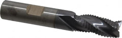 RobbJack - 1/2" Diam, Fine Pitch, 1" LOC, 3 Flute Solid Carbide Roughing Square End Mill - AlTiN Finish, 3" OAL, 1/2" Shank Diam, Single End, Centercutting, 30° Helix - Benchmark Tooling