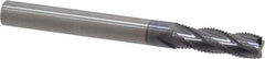 RobbJack - 1/4" Diam, Fine Pitch, 3/4" LOC, 4 Flute Solid Carbide Roughing Square End Mill - AlTiN Finish, 2-1/2" OAL, 1/4" Shank Diam, Single End, Centercutting, 30° Helix - Benchmark Tooling