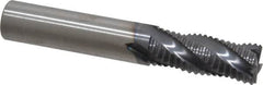 RobbJack - 7/16" Diam, Fine Pitch, 1" LOC, 4 Flute Solid Carbide Roughing Square End Mill - AlTiN Finish, 2-3/4" OAL, 7/16" Shank Diam, Single End, Centercutting, 30° Helix - Benchmark Tooling
