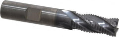 RobbJack - 1/2" Diam, Fine Pitch, 1" LOC, 4 Flute Solid Carbide Roughing Square End Mill - AlTiN Finish, 3" OAL, 1/2" Shank Diam, Single End, Centercutting, 30° Helix - Benchmark Tooling