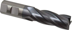 RobbJack - 1" Diam, Fine Pitch, 2-1/2" LOC, 4 Flute Solid Carbide Roughing Square End Mill - AlTiN Finish, 5" OAL, 1" Shank Diam, Single End, Centercutting, 30° Helix - Benchmark Tooling