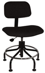 Bevco - Ergonomic Chair with Welded Footring - Cloth Seat, Black - Benchmark Tooling