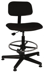 Bevco - Ergonomic Chair with Adjustable Footring - Cloth Seat, Black - Benchmark Tooling