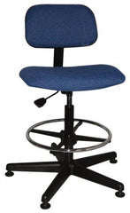 Bevco - Ergonomic Chair with Adjustable Footring - Cloth Seat, Royal Blue - Benchmark Tooling