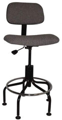 Bevco - Ergonomic Chair with Welded Footring - Cloth Seat, Gray - Benchmark Tooling