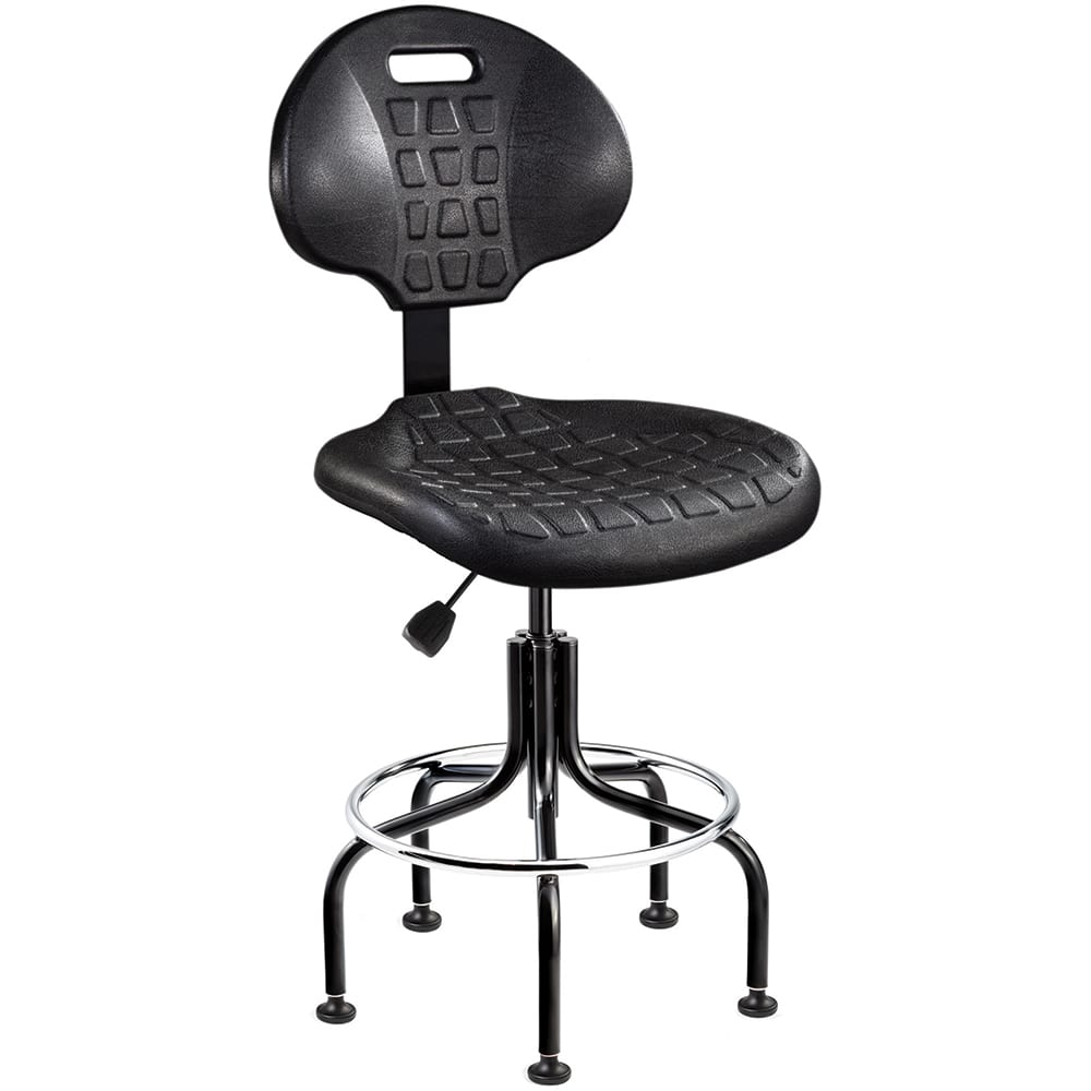 Task Chair: Polyurethane, Adjustable Height, 19 to 24″ Seat Height, Black Swivel