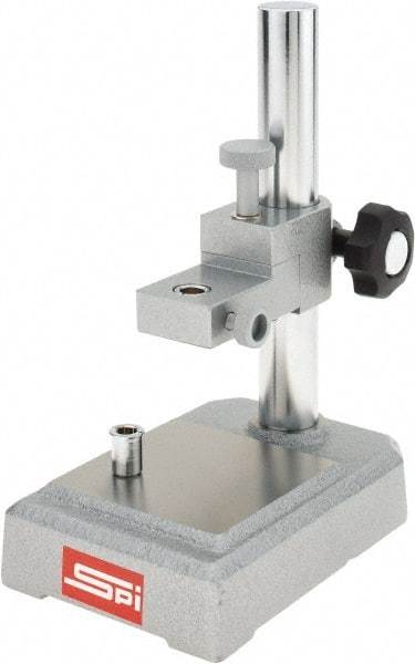 SPI - Rectangular Base, Comparator Gage Stand - 8-1/2" High, 5-3/4" Base Length x 4" Base Width x 1-1/2" Base Height, Includes Holder - Benchmark Tooling