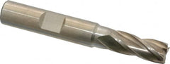 Interstate - 21/64", 3/4" LOC, 3/8" Shank Diam, 2-1/2" OAL, 4 Flute, High Speed Steel Square End Mill - Single End, Uncoated, Spiral Flute, 30° Helix, Right Hand Cut, Right Hand Flute - Benchmark Tooling