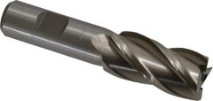 Interstate - 15/16", 1-7/8" LOC, 3/4" Shank Diam, 4-1/8" OAL, 4 Flute, High Speed Steel Square End Mill - Single End, Uncoated, Spiral Flute, 30° Helix, Right Hand Cut, Right Hand Flute - Benchmark Tooling