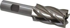 Interstate - 1", 1-7/8" LOC, 5/8" Shank Diam, 4" OAL, 6 Flute, High Speed Steel Square End Mill - Single End, Uncoated, Spiral Flute, 30° Helix, Right Hand Cut, Right Hand Flute - Benchmark Tooling