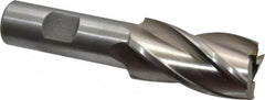 Interstate - 1", 1-7/8" LOC, 3/4" Shank Diam, 4-1/8" OAL, 4 Flute, High Speed Steel Square End Mill - Single End, Uncoated, Spiral Flute, 30° Helix, Right Hand Cut, Right Hand Flute - Benchmark Tooling