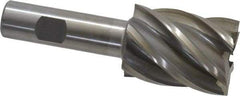 Interstate - 1-1/2", 2" LOC, 3/4" Shank Diam, 4-1/2" OAL, 6 Flute, High Speed Steel Square End Mill - Single End, Uncoated, Spiral Flute, 30° Helix, Right Hand Cut, Right Hand Flute - Benchmark Tooling